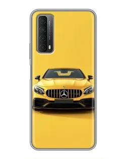 Чехол для Huawei P Smart 2021 с картинкой «Желтый Mercedes GT»