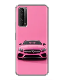 Чехол для Huawei P Smart 2021 с картинкой «Розовый Mercedes AMG»