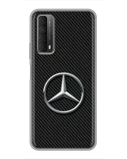 Чехол для Huawei P Smart 2021 с картинкой «Карбоновый Mercedes стиль»