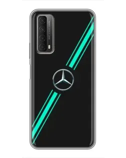 Чехол для Huawei P Smart 2021 с картинкой «Спортивные линии Mercedes»
