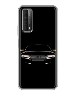 Чехол для Huawei P Smart 2021 с картинкой «Audi — ночной контур»