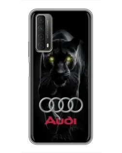 Чехол для Huawei P Smart 2021 с картинкой «Пантера и Audi»