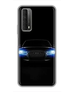 Чехол для Huawei P Smart 2021 с картинкой «Audi в неоне»