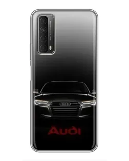 Чехол для Huawei P Smart 2021 с картинкой «Audi — градиентный контур»
