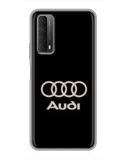 Чехол для Huawei P Smart 2021 с картинкой «Audi — золотой логотип»