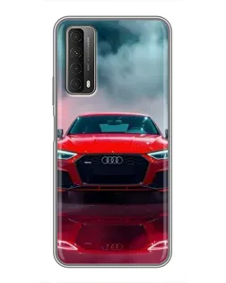 Чехол для Huawei P Smart 2021 с картинкой «Audi RS — красный стиль»