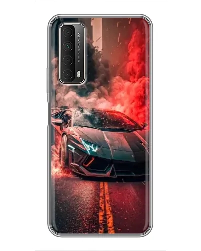 Чохол для Huawei P Smart 2021 з картинкою «Lamborghini червоний дим»