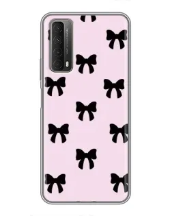 Чехол для Huawei P Smart 2021 с картинкой «Черные банты Coquette»