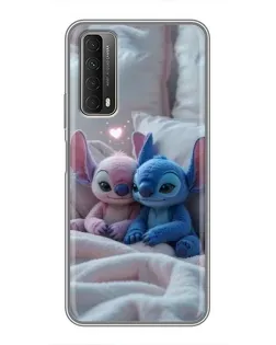 Чехол для Huawei P Smart 2021 с картинкой «Плюшевые Стич Ангел»