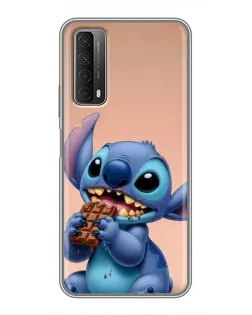 Чехол для Huawei P Smart 2021 с картинкой «Стич ест шоколад»