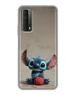 Чехол для Huawei P Smart 2021 с картинкой «Стич на коричневом фоне»
