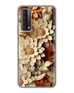 Чехол для Huawei P Smart 2021 с картинкой «Бежевый флористический декор»