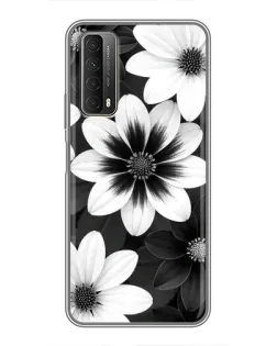 Чехол для Huawei P Smart 2021 с картинкой «Монохромные астры»