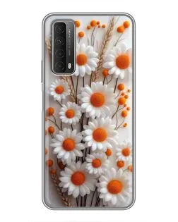 Чехол для Huawei P Smart 2021 с картинкой «Белые сухоцветы»