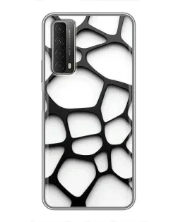 Чохол для Huawei P Smart 2021 з картинкою «Біла об'ємна сітка»