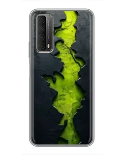 Чохол для Huawei P Smart 2021 з картинкою «Салатовий розлом скелі»