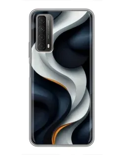 Чохол для Huawei P Smart 2021 з картинкою «Об'ємні чорно-білі стрічки»