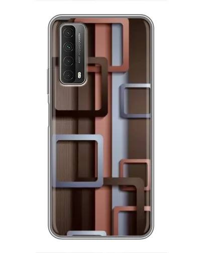 Чохол для Huawei P Smart 2021 з картинкою «Коричневі об'ємні квадрати»