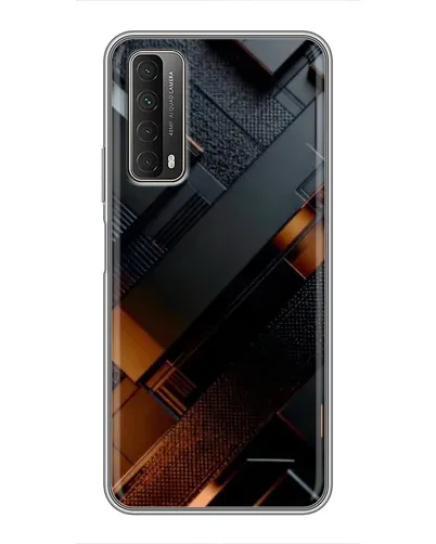Чохол для Huawei P Smart 2021 з картинкою «Чорні геометричні блоки»