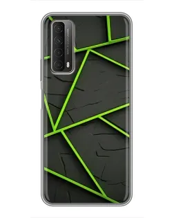 Чохол для Huawei P Smart 2021 з картинкою «Зелені геометричні лінії»