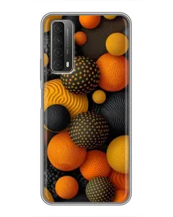 Чохол для Huawei P Smart 2021 з картинкою «Об'ємні помаранчеві сфери»