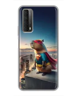 Чехол для Huawei P Smart 2021 с картинкой «Капи-мен супергерой»