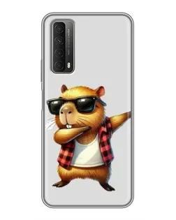 Чехол для Huawei P Smart 2021 с картинкой «Капибара рэпер даб»