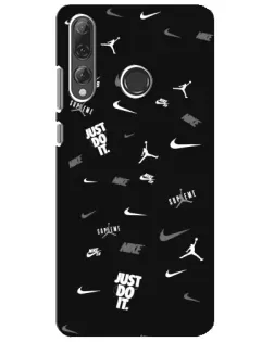 Чехол для Huawei P Smart Plus 2019 с картинкой «Nike Black Pattern» Чехол для Huawei P Smart Plus 2019 с картинкой «Nike Black Pattern»
