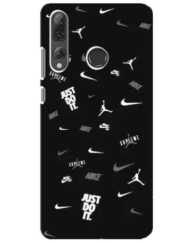 Чехол для Huawei P Smart Plus 2019 с картинкой «Nike Black Pattern»