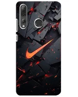 Чехол для Huawei P Smart Plus 2019 с картинкой «Nike — эффект разломов»