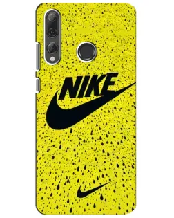 Чехол для Huawei P Smart Plus 2019 с картинкой «Желтый текстурный Nike»
