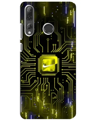 Чехол для Huawei P Smart Plus 2019 с картинкой «Nike — золотая искра»