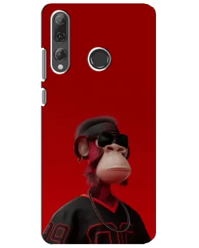 Чехол для Huawei P Smart Plus 2019 с картинкой «Bored Ape в красном»
