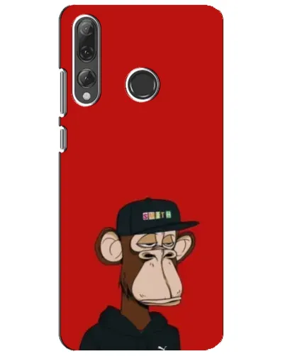 Чехол для Huawei P Smart Plus 2019 с картинкой «Bored Ape — красный фон»