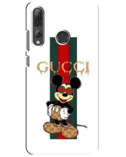 Чехол для Huawei P Smart Plus 2019 с картинкой «Микки Маус Gucci — полосы»