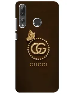 Чехол для Huawei P Smart Plus 2019 с картинкой «Gucci — золотая бабочка»