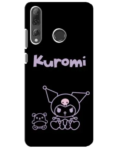 Чехол для Huawei P Smart Plus 2019 с картинкой «Kuromi — черный минимализм»