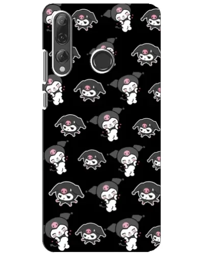 Чехол для Huawei P Smart Plus 2019 с картинкой «Черный паттерн Kuromi»