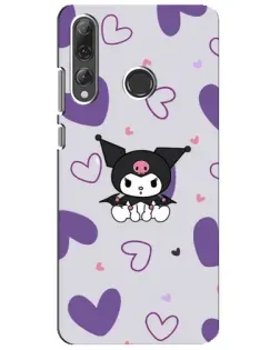 Чехол для Huawei P Smart Plus 2019 с картинкой «Kuromi и лавандовые сердца»