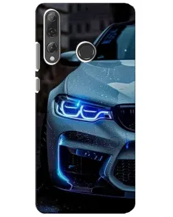 Чехол для Huawei P Smart Plus 2019 с картинкой «Взгляд BMW с синими фарами»