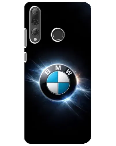 Чехол для Huawei P Smart Plus 2019 с картинкой «BMW — неоновое сияние»