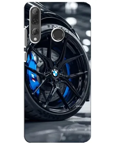 Чехол для Huawei P Smart Plus 2019 с картинкой «Колесо BMW вблизи»