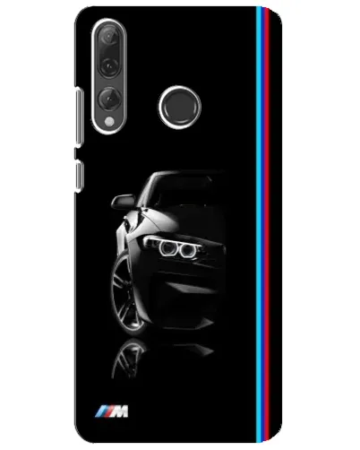 Чехол для Huawei P Smart Plus 2019 с картинкой «Силуэт BMW в темноте»