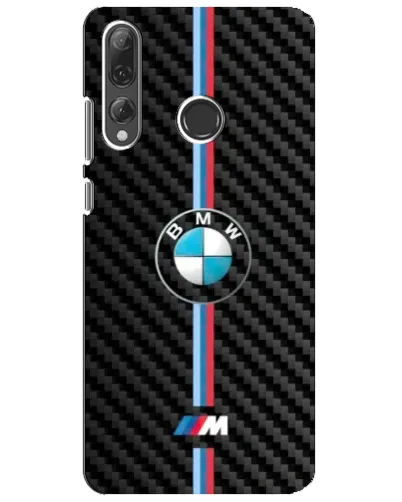 Чехол для Huawei P Smart Plus 2019 с картинкой «Эмблема BMW и карбон»