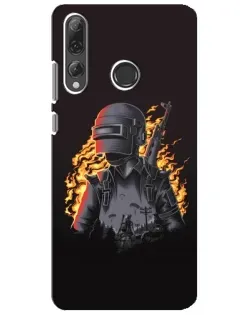 Чехол для Huawei P Smart Plus 2019 с картинкой «PUBG — огненный силуэт»