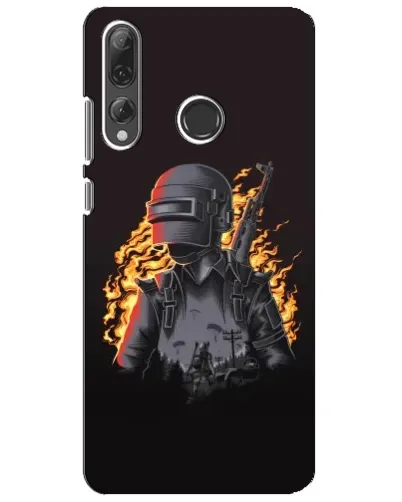 Чехол для Huawei P Smart Plus 2019 с картинкой «PUBG — огненный силуэт»