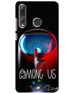 Чехол для Huawei P Smart Plus 2019 с картинкой «Красный импостер — макро»