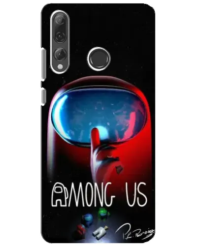 Чехол для Huawei P Smart Plus 2019 с картинкой «Красный импостер — макро»