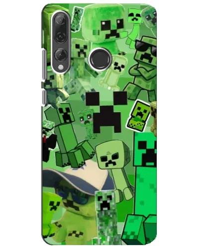 Чехол для Huawei P Smart Plus 2019 с картинкой «Криперы Minecraft»
