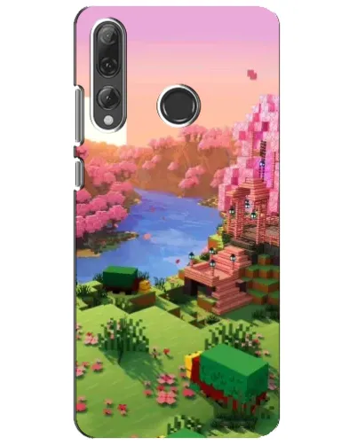 Чехол для Huawei P Smart Plus 2019 с картинкой «Розовое дерево Minecraft»